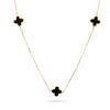 9ct Gold & Onyx Petal Necklace