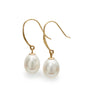 9ct Gold Drop Pearl Earrings
