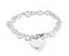 Silver Cable Bracelet with Two Hearts